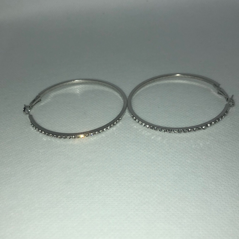 Sale!!!SILVERTON 1/2 Moon HOOP EARRINGS ONLY